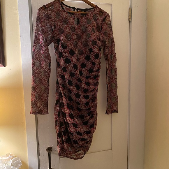 Revolve Clothing black/red milana mini dress. EUC bodycon lace sheer lined.Small - Picture 5 of 6